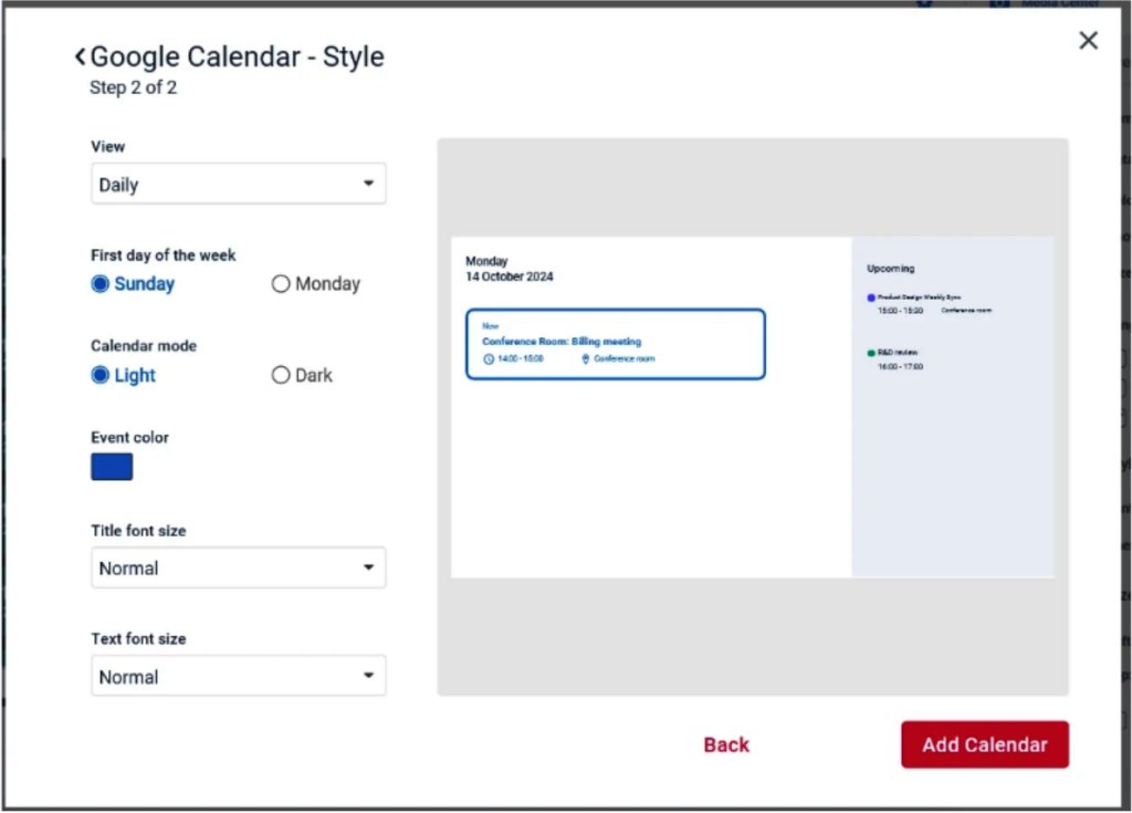 Updated Calendar Widget - 1